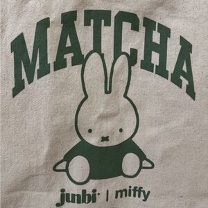 Junbi x Miffy Matcha Canvas Tote Bag Exclusive Limited Edition Collaboration